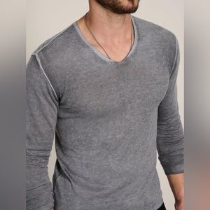 John Varvatos silk cashmere V neck sweater gray S Small $398 only worn once